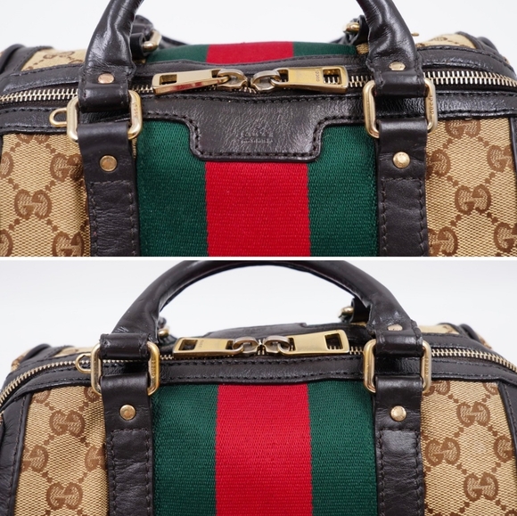 AZ15❤️ GUCCI Monogram Vintage Web mini Boston - Picture 6 of 15